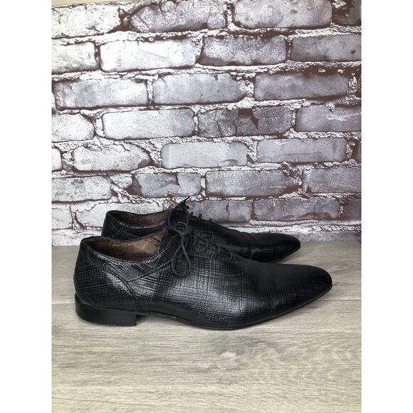 Cinti Vero Black Leather Designer Lace Up Oxfords Dress Shoes Men Sz 44EU/11M US main image 7